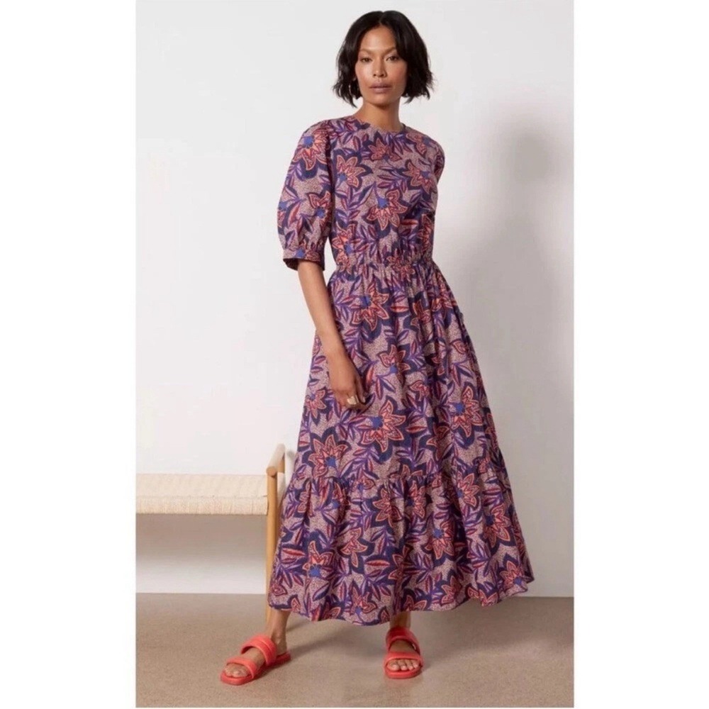 Evereve Noelle Open Back Cut Outdoor Floral Print Maxi Dress Women's XS/S boho